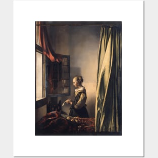 Johannes Vermeer - Girl Reading A Letter By An Open Window 1659 Posters and Art